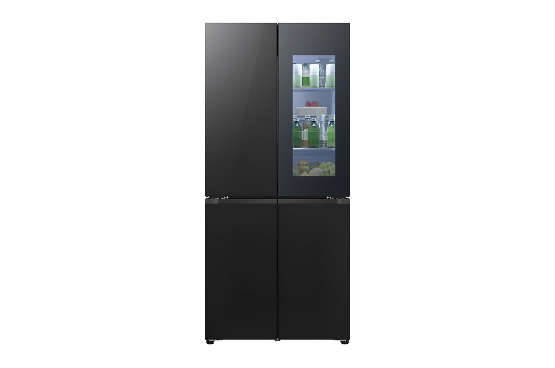 LG Холодильник LG GC-V22FHBBM | Многодверный | Объем 575 л | InstaView | Черный, top view with food, GC-V22FHBBM, thumbnail 6