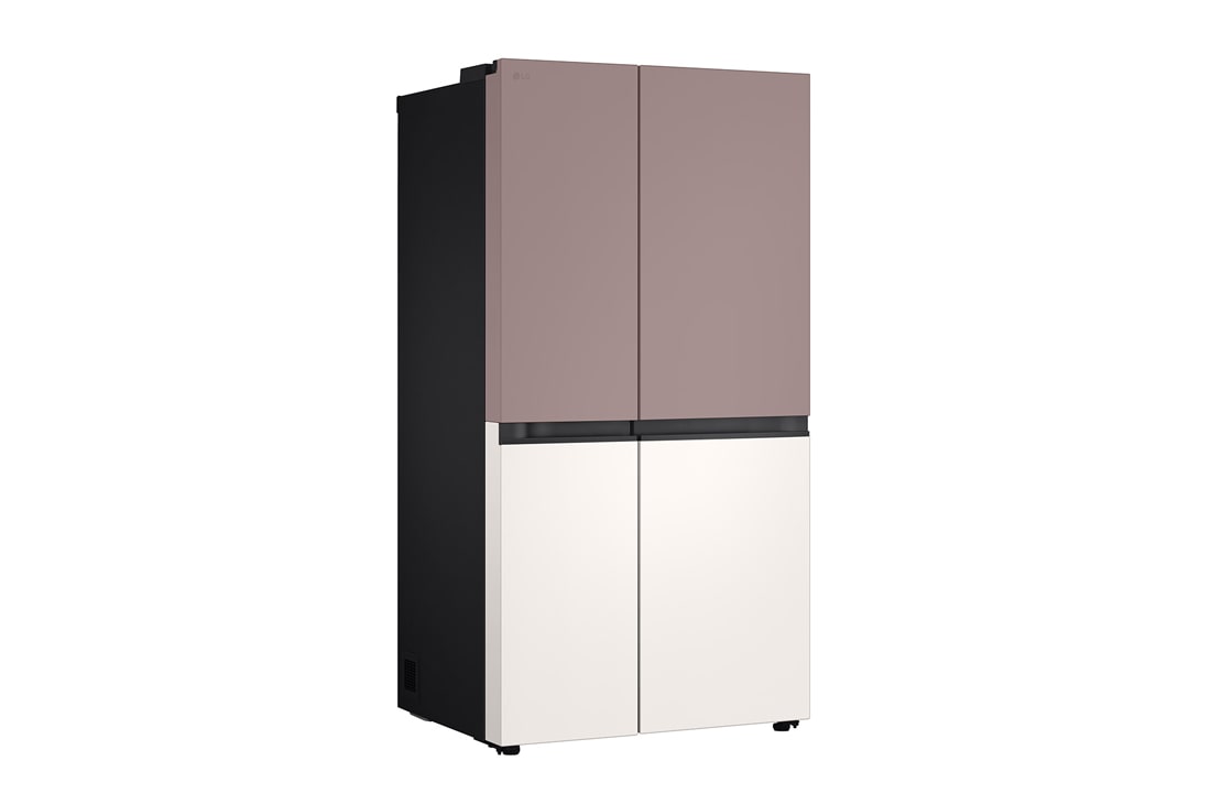 LG Холодильник LG GC-B277BPUM | C боковой морозильной камерой | Объем 703 л | Глиняно-розовый - бежевый, front view with LED, GC-B277BPUM, thumbnail 2