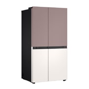 LG Холодильник LG GC-B277BPUM | C боковой морозильной камерой | Объем 703 л | Глиняно-розовый - бежевый, front view with LED, GC-B277BPUM, thumbnail 2