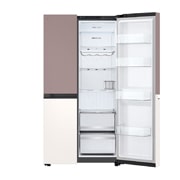 LG Холодильник LG GC-B277BPUM | C боковой морозильной камерой | Объем 703 л | Глиняно-розовый - бежевый, top view without food, GC-B277BPUM, thumbnail 5