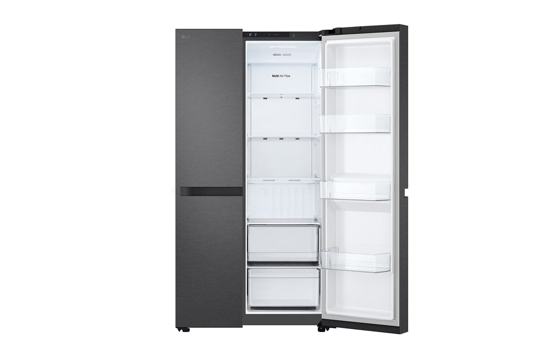 LG Холодильник LG GC-B257KBHW | C боковой морозильной камерой | Объем 703 л | Черный, top view without food, GC-B257KBHW, thumbnail 5