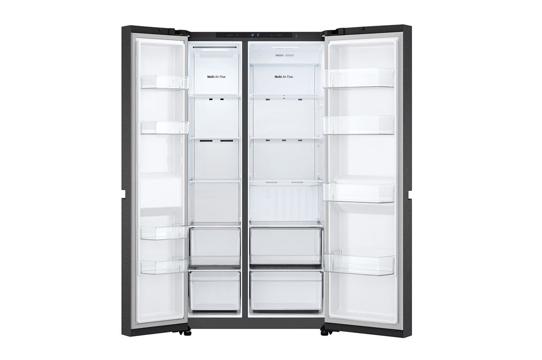 LG Холодильник LG GC-B257KBHW | C боковой морозильной камерой | Объем 703 л | Черный, freezer view without food, GC-B257KBHW, thumbnail 7
