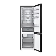 LG Холодильник LG GC-B640FTKM | C нижней морозильной камерой | Объем 513 л | Черный, Холодильник GC-B640FTKM вид спереди, двери открыты, пустые полки, GC-B640FTKM, thumbnail 5