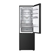 LG Холодильник LG GC-B640FTKM | C нижней морозильной камерой | Объем 513 л | Черный, Холодильник GC-B640FTKM вид спереди, верхняя дверь открыта, пустые полки, GC-B640FTKM, thumbnail 7