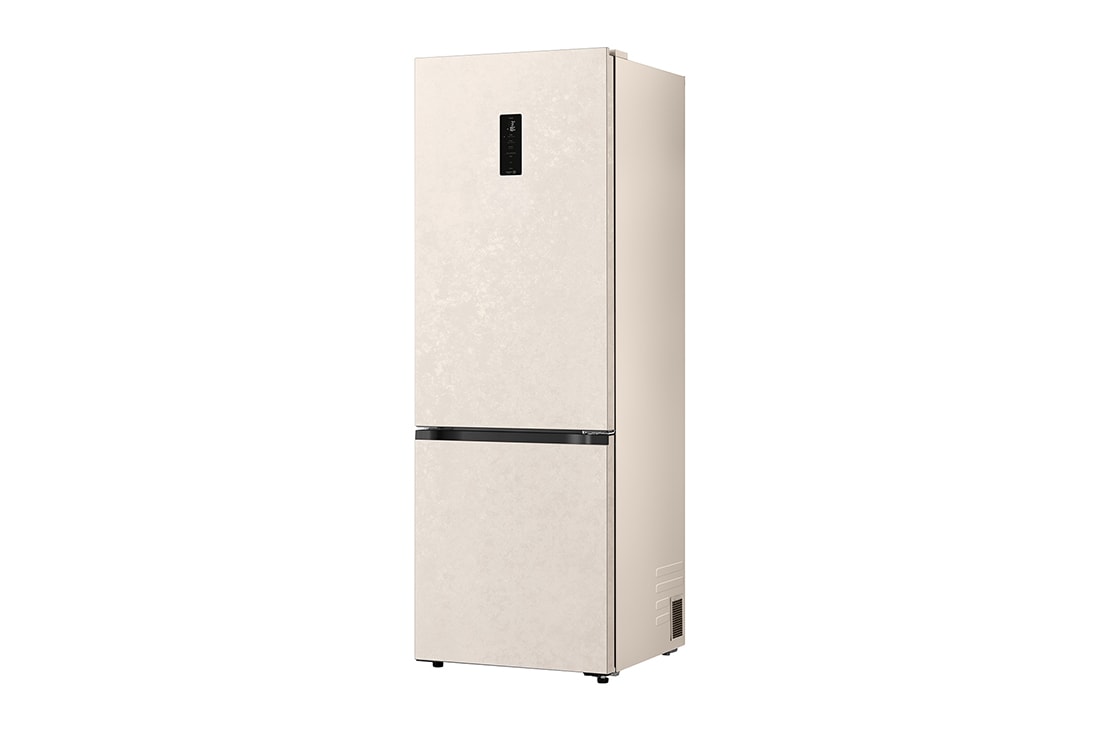 LG Холодильник LG GC-B640FEKM | C нижней морозильной камерой | Объем 513 л | Бежевый, Холодильник GC-B640FEKM полуразворот влево, двери закрыты , GC-B640FEKM, thumbnail 3