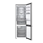 LG Холодильник LG GC-B640FMKM | C нижней морозильной камерой | Объем 513 л | Серебристый, Холодильник GC-B640FMKM вид спереди, двери открыты, пустые полки, GC-B640FMKM, thumbnail 5