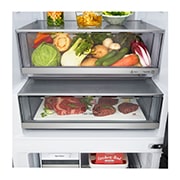 LG Холодильник LG GC-B640FMKM | C нижней морозильной камерой | Объем 513 л | Серебристый, Холодильник GC-B640FMKM ящики для овощей, заполненные, GC-B640FMKM, thumbnail 17
