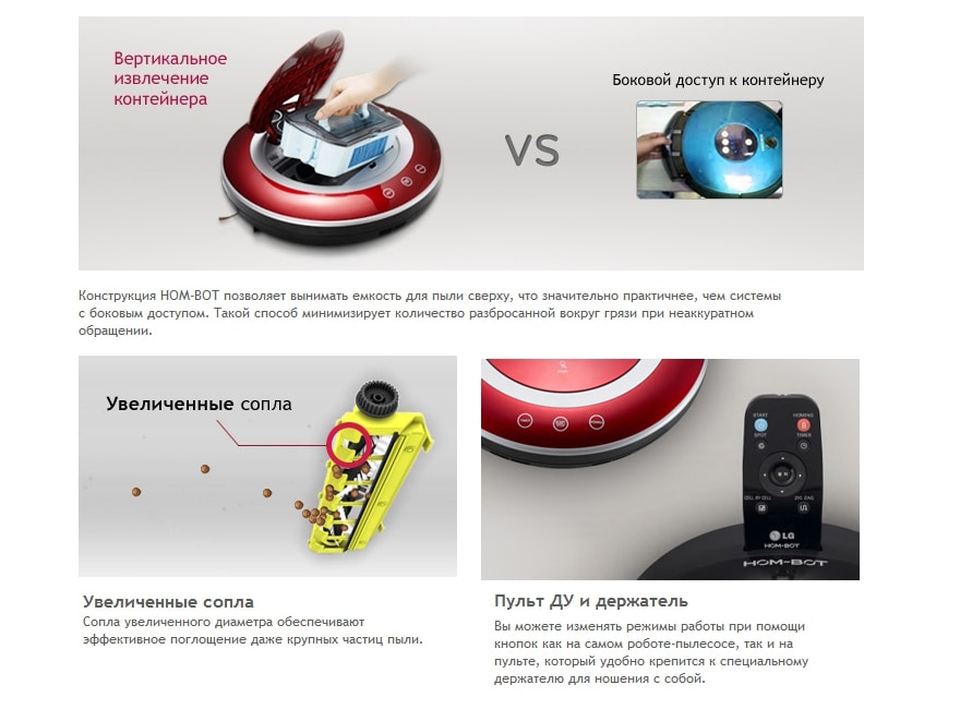 Простой доступ к емкости для пыли