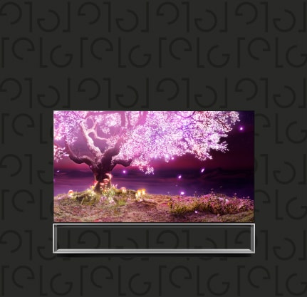 Телевизор LG SIGNATURE Z1 на тёмном фоне