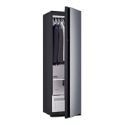 LG Паровой шкаф LG Styler SC5GMR80H | 5 вещей | Ручной отпариватель, Паровой шкаф LG Styler SC5GMR80H с приоткрытой дверью с мужской одеждой внутри, SC5GMR80H, thumbnail 7