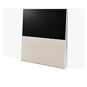 LG Телевизор LG 65ART90E6QA 65'' OLED Objet Collection Easel, Вид спереди на телевизор Easel в полноэкранном режиме, с легким поворотом влево и наклоном от стены., 65ART90E6QA, thumbnail 3