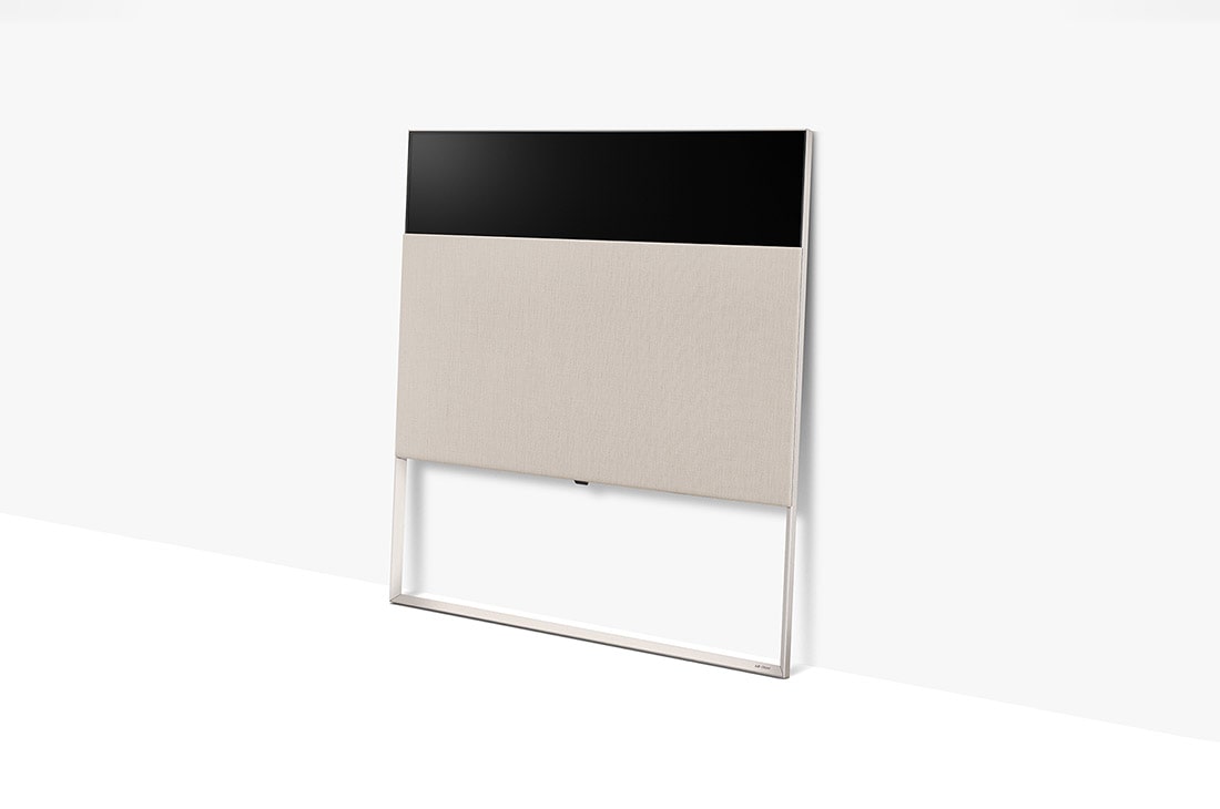 LG Телевизор LG 65ART90E6QA 65'' OLED Objet Collection Easel, Вид спереди на телевизор Easel, с легким поворотом влево и наклоном от стены., 65ART90E6QA, thumbnail 4
