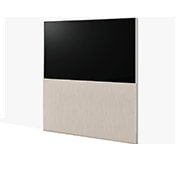 LG Телевизор LG 65ART90E6QA 65'' OLED Objet Collection Easel, Вид спереди на телевизор Easel в полноэкранном режиме, с легким поворотом влево, заподлицо со стеной., 65ART90E6QA, thumbnail 5