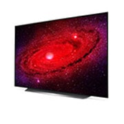 LG OLED телевизор 55'' LG OLED55CXRLA, вид сбоку под углом 60 градусов с изображением на экране, OLED55CXRLA, thumbnail 3