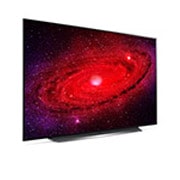 LG OLED телевизор 55'' LG OLED55CXRLA, вид сбоку под углом 60 градусов с изображением на экране, OLED55CXRLA, thumbnail 5