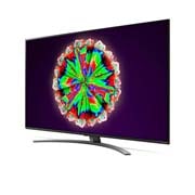 LG NanoCell 4K телевизор LG 55'', вид сбоку под углом 30 градусов с изображением на экране, 55NANO816NA, thumbnail 3