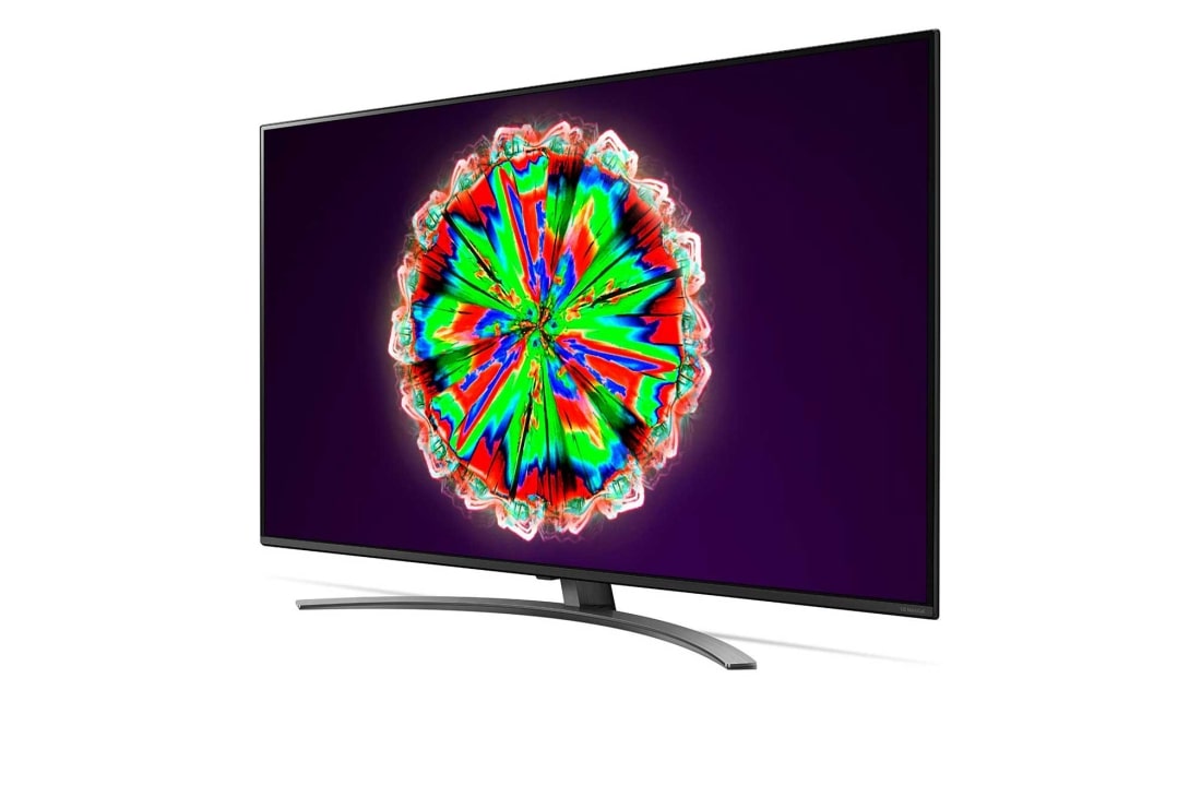 LG NanoCell 4K телевизор LG 55'', вид сбоку под углом 30 градусов с изображением на экране, 55NANO816NA, thumbnail 3