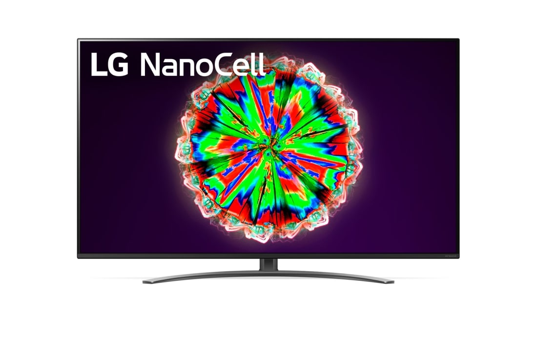 LG NanoCell 4K телевизор LG 65'', вид спереди с изображением на экране, 65NANO816NA