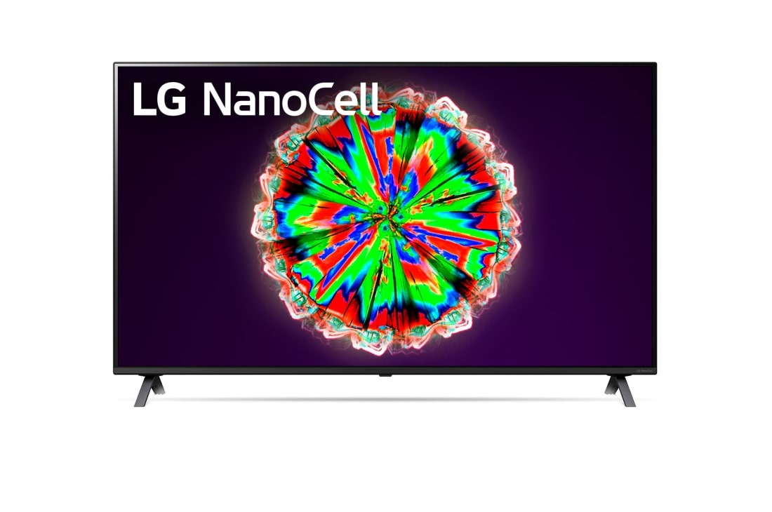 LG 4K NanoCell телевизор 49'' LG 49NANO806NA, вид спереди с изображением на экране, 49NANO806NA