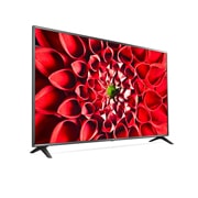 LG UN71 70'' 4K Smart UHD TV, вид сбоку под углом 60 градусов с изображением на экране, 70UN71006LA, thumbnail 5