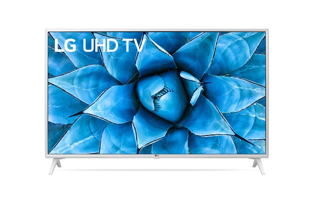 LG 4K Ultra HD телевизор LG 49'', вид спереди с изображением на экране, 49UN73906LE