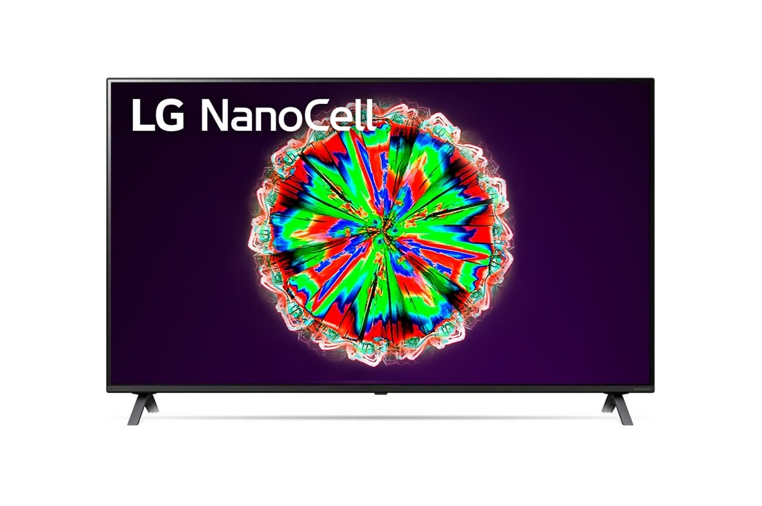 LG NanoCell 4K телевизор 65'' LG 65NANO806NA, вид спереди с изображением на экране, 65NANO806NA