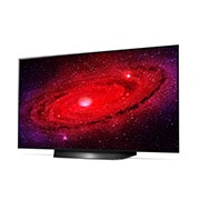 LG 4K Smart OLED телевизор 48'' LG CX OLED48CXRLA, вид сбоку под углом 30 градусов с изображением на экране, OLED48CXRLA, thumbnail 2