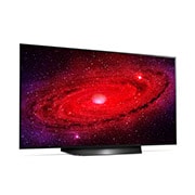 LG 4K Smart OLED телевизор 48'' LG CX OLED48CXRLA, вид сбоку под углом 30 градусов с изображением на экране, OLED48CXRLA, thumbnail 6
