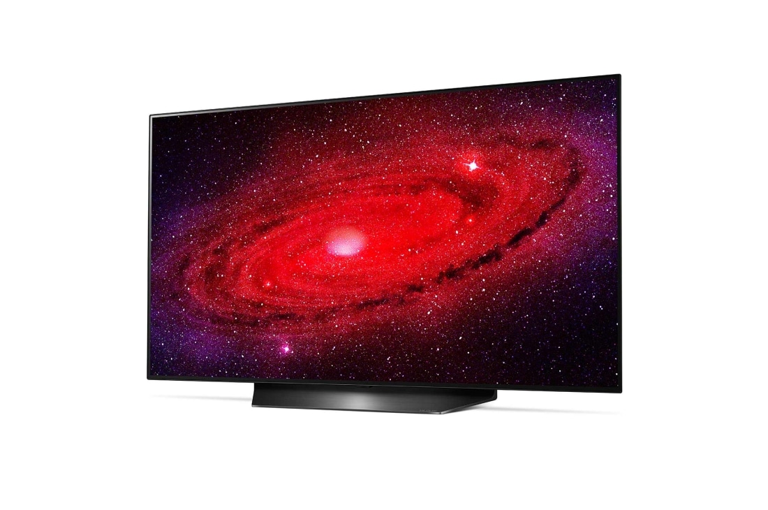 LG 4K Smart OLED телевизор 48'' LG CX OLED48CXRLA, вид сбоку под углом 30 градусов с изображением на экране, OLED48CXRLA, thumbnail 2