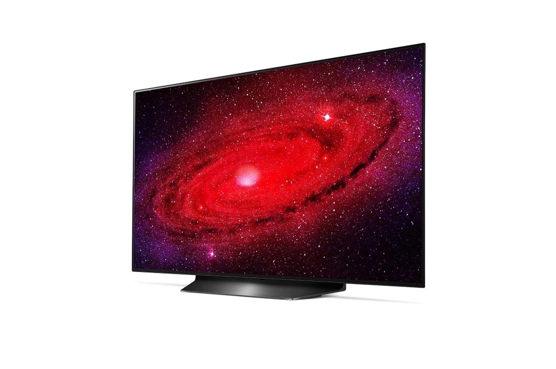 LG 4K Smart OLED телевизор 48'' LG CX OLED48CXRLA, вид сбоку под углом 60 градусов с изображением на экране, OLED48CXRLA, thumbnail 3