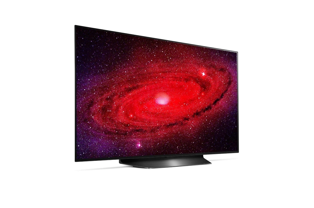 LG 4K Smart OLED телевизор 48'' LG CX OLED48CXRLA, вид сбоку под углом 60 градусов с изображением на экране, OLED48CXRLA, thumbnail 5
