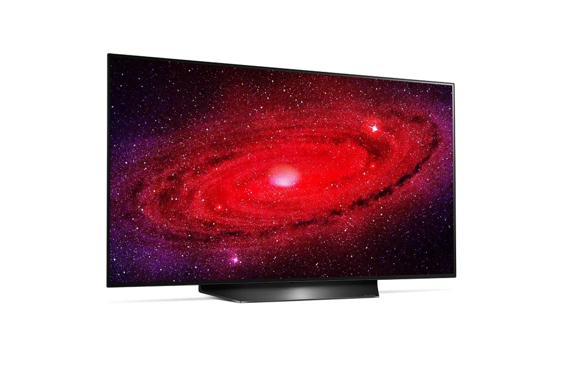 LG 4K Smart OLED телевизор 48'' LG CX OLED48CXRLA, вид сбоку под углом 30 градусов с изображением на экране, OLED48CXRLA, thumbnail 6