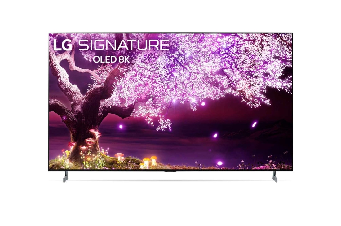 LG 8K OLED телевизор SIGNATURE 77'' LG OLED77Z19LA, LG SIGNATURE Z1 77" вид спереди, OLED77Z19LA