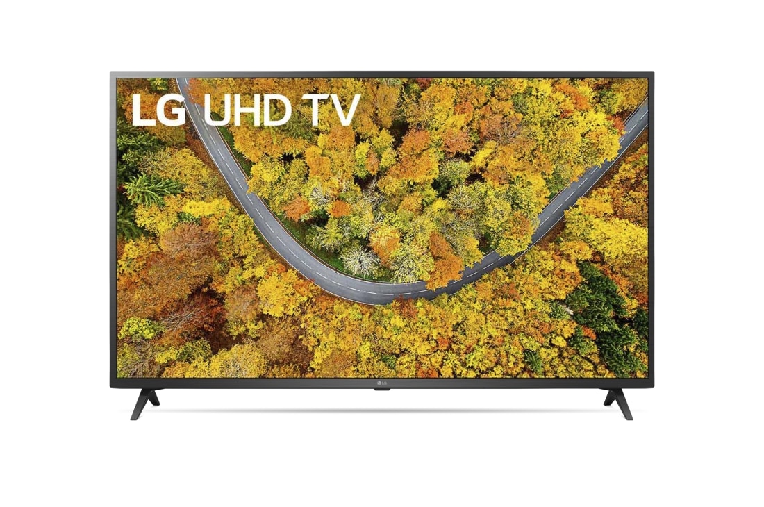 LG 4K UHD телевизор LG 50'', вид спереди с изображением на экране, 50UP76006LC
