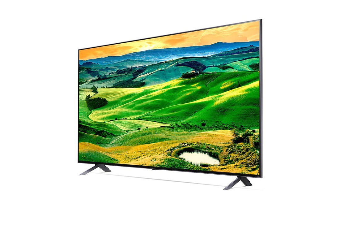 LG 4K QNED телевизор 55'' LG 55QNED806QA, вид под углом 30 градусов с изображением на экране, 55QNED806QA, thumbnail 3