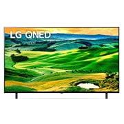 LG QNED MiniLED 4K телевизор 55'' серия 80, Вид телевизора LG QNED спереди с изображением на экране и логотипом продукта, 55QNED806QA, thumbnail 1