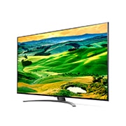 LG 4K QNED телевизор 75'' LG 75QNED816QA, вид под углом 30 градусов с изображением на экране, 75QNED816QA, thumbnail 3