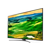 LG 4K QNED телевизор 86'' LG 86QNED816QA, вид под углом 30 градусов с изображением на экране, 86QNED816QA, thumbnail 3