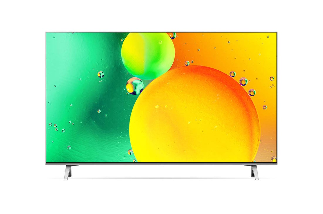 LG 4K NanoCell телевизор 43'' LG 43NANO776QA, вид спереди с изображением на экране, 43NANO776QA, thumbnail 2