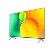 LG 4K NanoCell телевизор 43'' LG 43NANO776QA, вид под углом 30 градусов с изображением на экране, 43NANO776QA, thumbnail 3