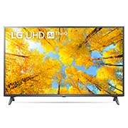LG UQ75 55'' 4K Smart UHD телевизор, Вид телевизора LG UHD спереди с изображением на экране и логотипом продукта, 55UQ75001LG, thumbnail 1