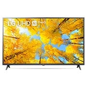LG 4K UHD телевизор LG 50'', Вид телевизора LG UHD спереди с изображением на экране и логотипом продукта, 50UQ76003LD, thumbnail 1