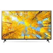 LG UQ76 55'' 4K Smart UHD телевизор, Вид телевизора LG UHD спереди с изображением на экране и логотипом продукта, 55UQ76003LD, thumbnail 1