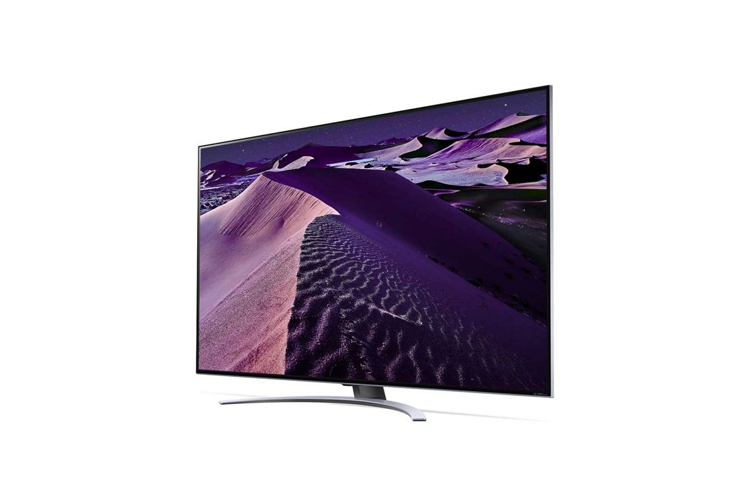 LG 4K QNED MiniLED телевизор 55'' LG 55QNED876QB, вид под углом 30 градусов с изображением на экране, 55QNED876QB, thumbnail 3