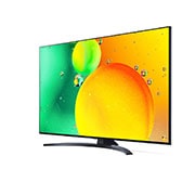 LG 4K NanoCell телевизор 65'' LG 65NANO766QA, вид под углом 30 градусов с изображением на экране, 65NANO766QA, thumbnail 3