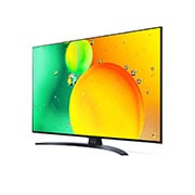 LG 4K NanoCell телевизор 55'' LG 55NANO766QA, вид под углом 30 градусов с изображением на экране, 55NANO766QA, thumbnail 3