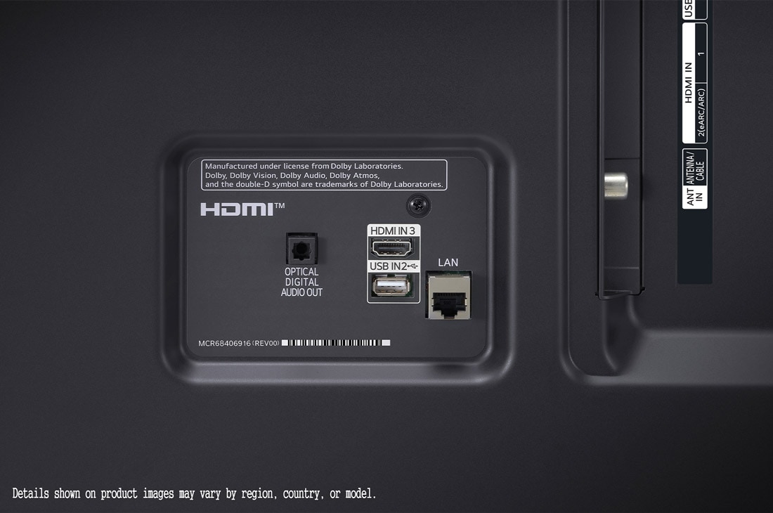 LG 4K Smart UHD телевизор 75'' LG UR81006, Вид на порт крупным планом, 75UR81006LJ, thumbnail 12