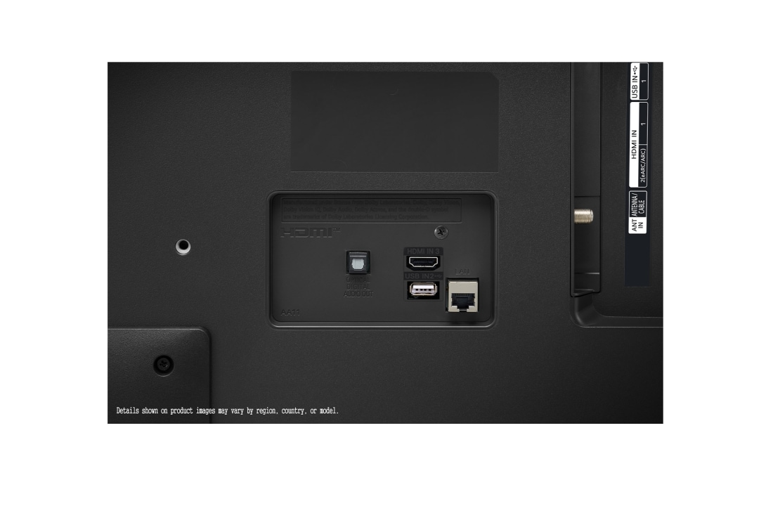 LG 4K Smart UHD телевизор 43'' LG UR81006, Вид на порт крупным планом, 43UR81006LJ, thumbnail 12