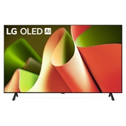 LG Телевизор Smart TV 77'' LG OLED AI B4 4K OLED77B4 , Вид спереди на телевизор LG OLED TV, OLED B4, эмблему «OLED №1 в мире в течение 11 лет» и logo программы webOS Re:New на экране с 2-полюсной подставкой, OLED77B4RLA, thumbnail 1