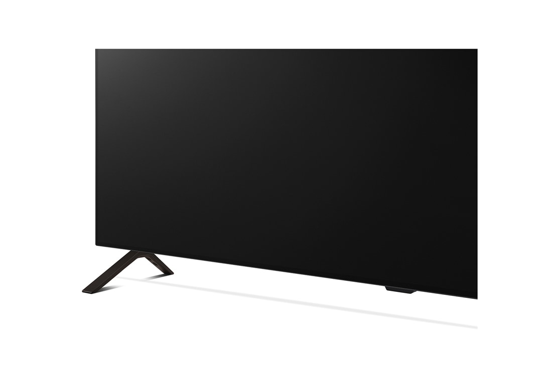 LG Телевизор Smart TV 77'' LG OLED AI B4 4K OLED77B4 , Крупный план изображения телевизора LG OLED TV, OLED B4 с основания, на котором видна 2-полюсная подставка, OLED77B4RLA, thumbnail 8